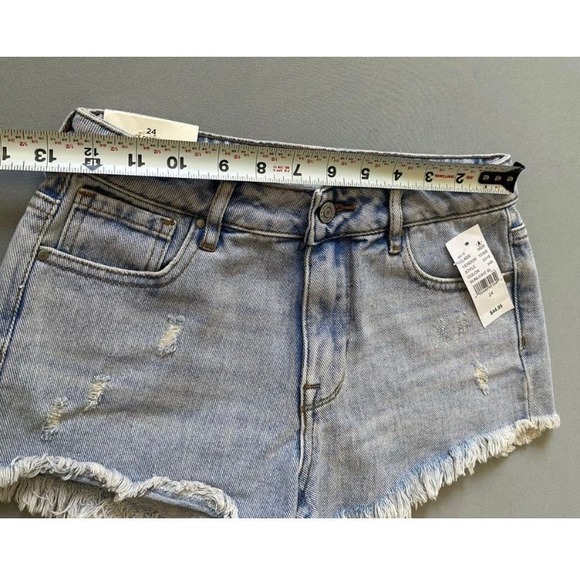 Frayed Hem Denim Shorts- Size 24 - Picture 5 of 6